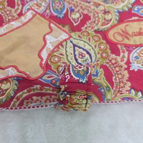 Unbranded Wear Me/Wash Me Lingerie Swim Bag Red Trim Snap Zipper Close Floral - Picture 5 of 15